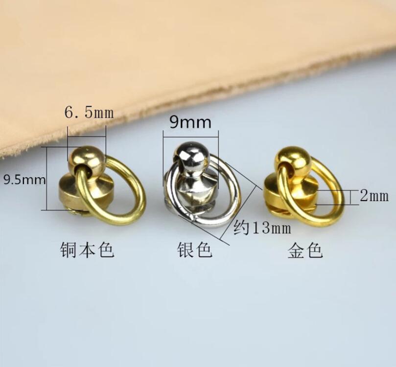 Gratis Shipping10pcs Hand Genaaid Leder Lederen Hardware Tas Accessoriescopper Zak Onderdelen Swivel Schroef Gesp Tepel Nail