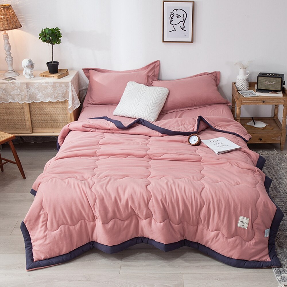 Grøn sommer sommer dyner sengetøj tæppe tegneserie dyne sengebetræk quiltning boligtekstiler velegnet til voksne børn: 04. lyserøde / 200 x 230cm