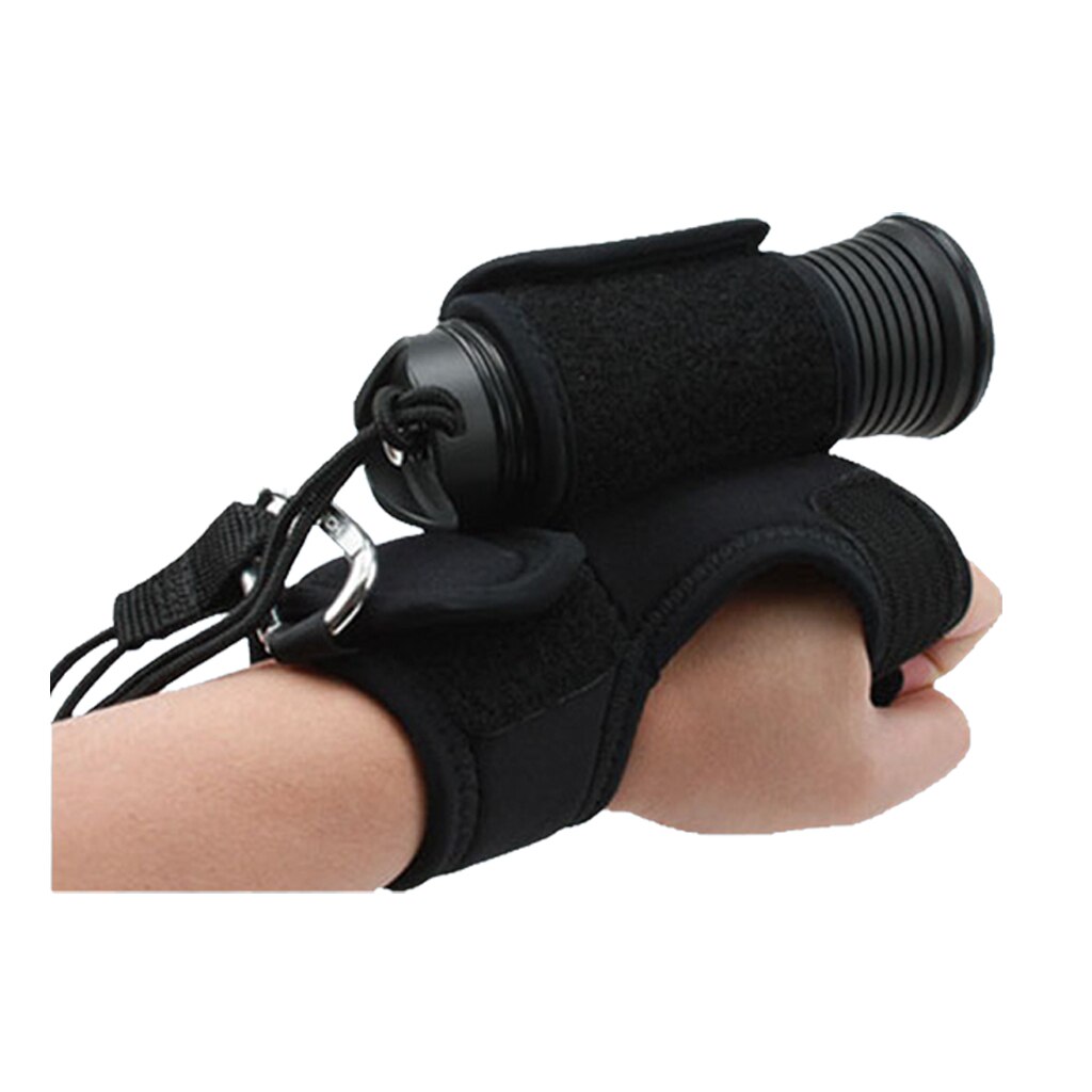 Scuba Diving Dive Underwater Torch LED Flashlight Hand Free Holder Glove Holster Hand Mount