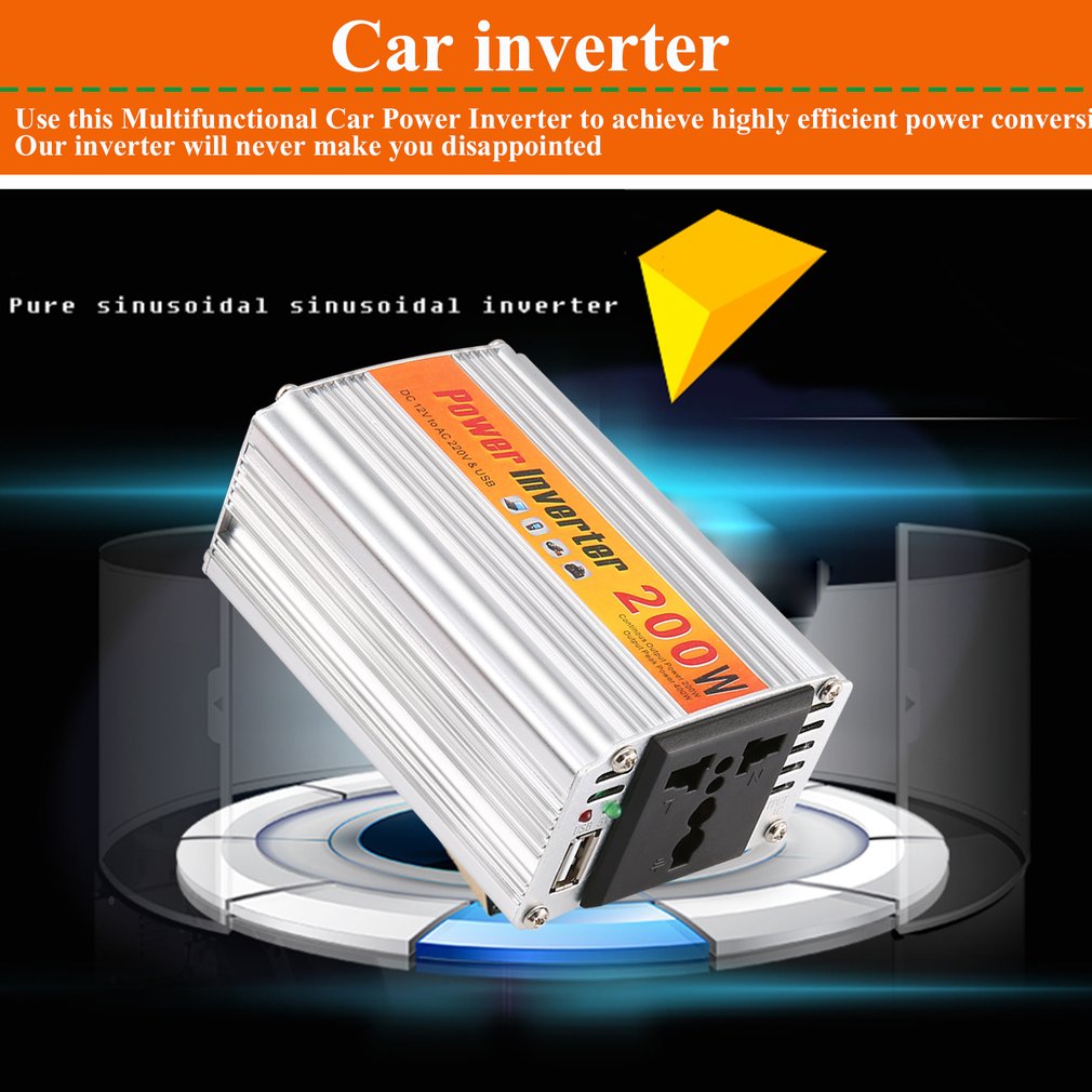 200w falownik samochodowy 12v 220v z Usb konwerter mocy samochodu 12V DC na AC 220V adapter samochodowy adapter 200W samochód stylizacja