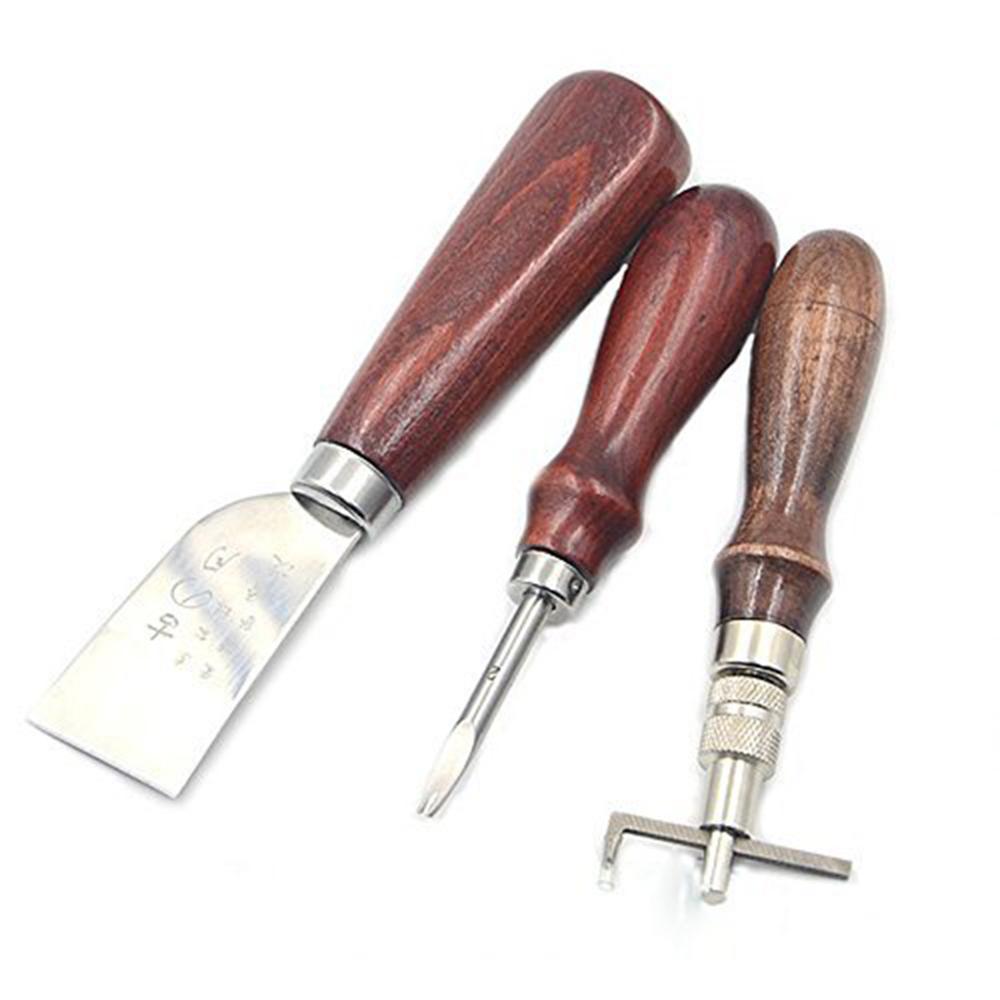 18Pcs/set Leather Craft Punch Tools Kit Stitching Carving Working Sewing Saddle Groover Leather Craft DIY Hand Tools