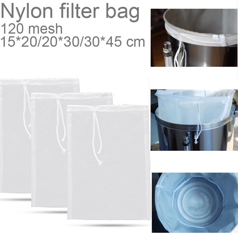 Ølbryggning vinfilterpose te nødder juice mælk nylon netto filterpose netfilter genanvendelig