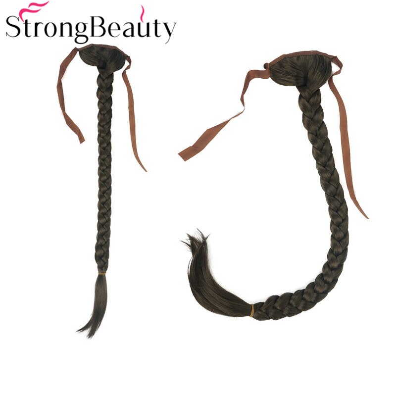 Strongbeauty lang fiskehale fletning hestehale forlængelse syntetisk bindebånd hårstykke 16 farver: 8
