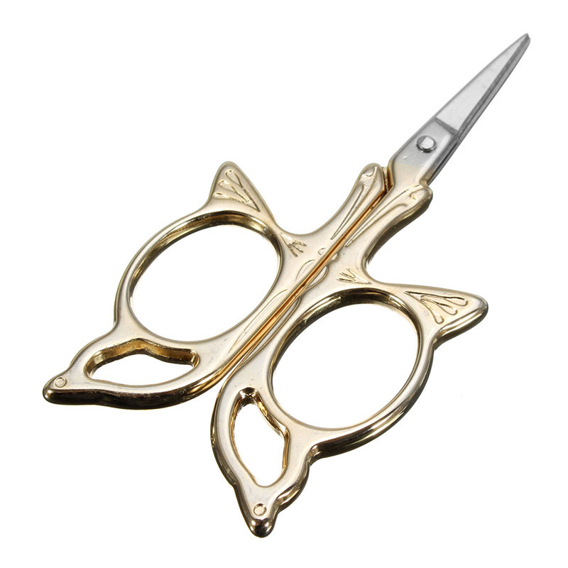 Vlinder kruissteek Retro Vintage Antieke Fijne Naaien Tailor cut trim shear handwerken scissor handwerk DIY Stof