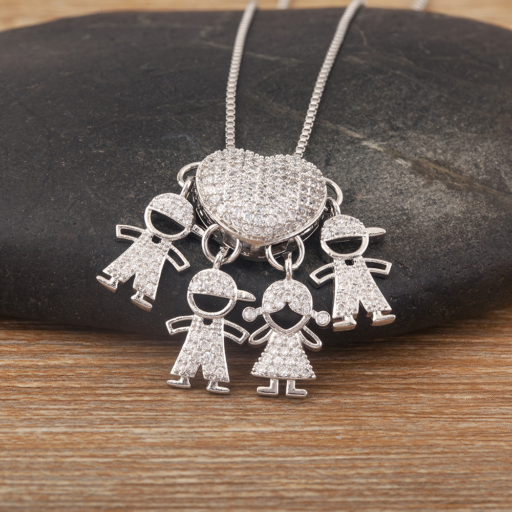 Nidin Trend Son/Daughter Boy/Girl Pendant Necklaces Female Versatile Chain Choker Jewelry Birthday: ROSE GOLD COLOR