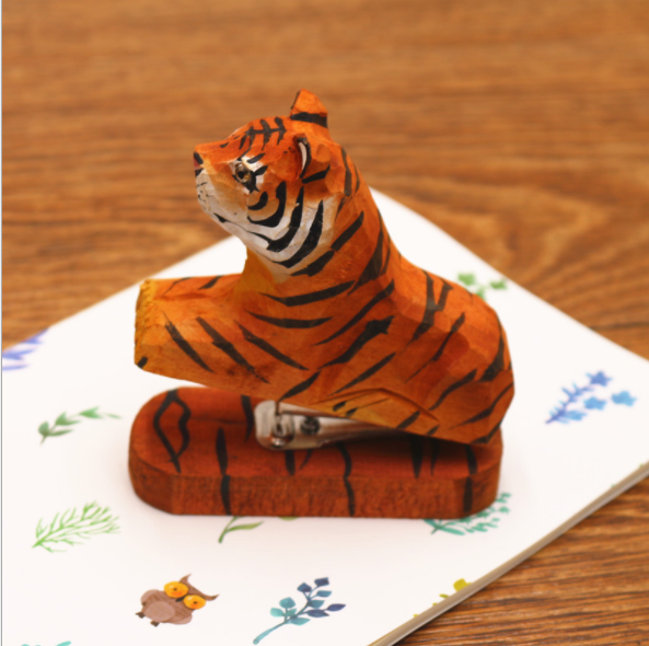 Grapadora creativa hecha a mano con de flamenco, Mini grapadora de madera con 3D de animales, se envía grapas, decoración de escritorio de aprendizaje para oficina: 24