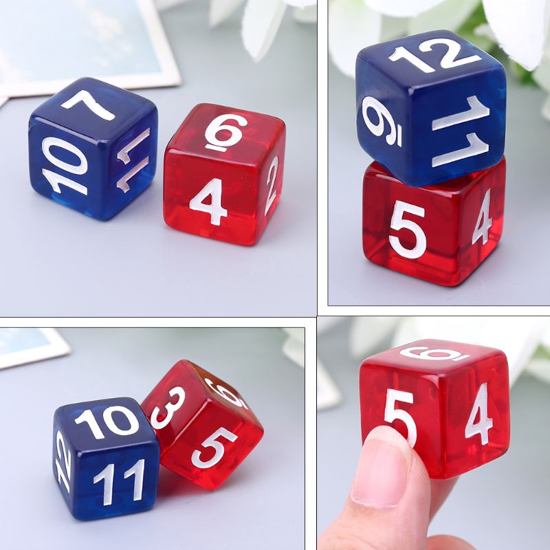 2pcs Six Sided Polyhedral Dice Beads Numbers Square Edged for Party Club Board RPG Game R9CE