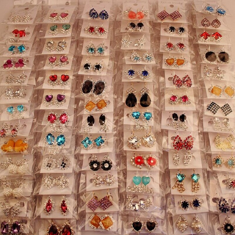 36 Pairs Vrouwen Earring Koreaanse Stijl Metalen Strass Pendientes Mujer Moda Oorbellen Sieraden