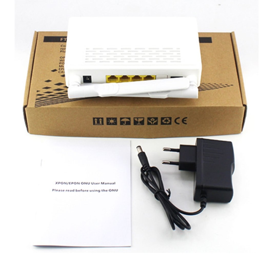 Twee-poort EPON ONU Terminal Met 1G1F + CATV + WIFI Video Surveillance FTTH Modus Mini Glasvezel modem Router Firmware EU plue