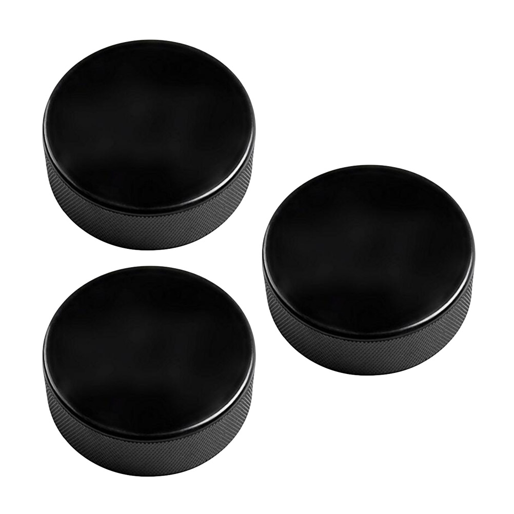 3 stück eishockeypucks aus naturkautschuk, standard-hockeybälle, sportartikel für training und spiel (schwarz)