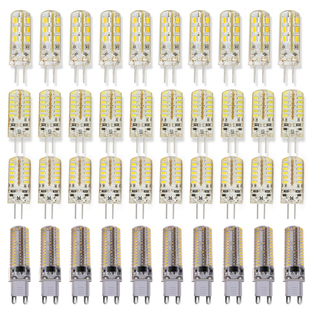 10 Pcs G9G4 Led Maïs Licht Siliconen Metalen Corn Bulb Light 12 V Warm Wit Voor Plafondlamp Wandlamp