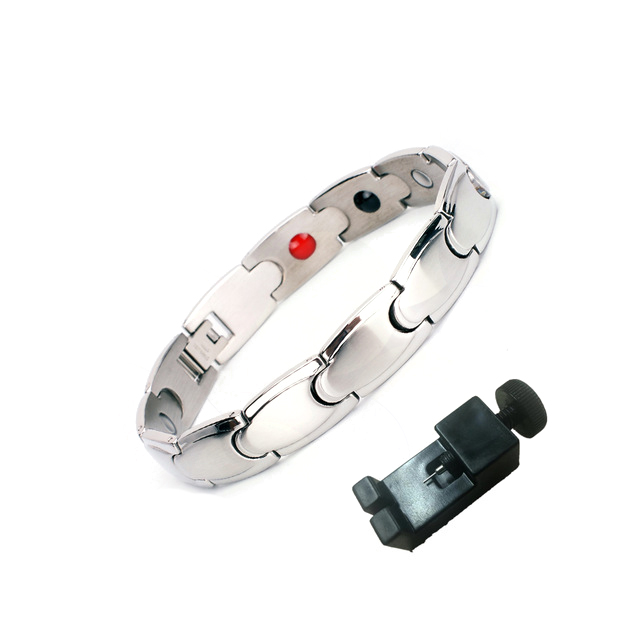 EBUTY Gesundheit 4 Elemente Armbinde Edelstahl Armreif Frauen &Ampere; Männer Armbinde Schmuck Mit Kasten Hologramm Armbänder: B