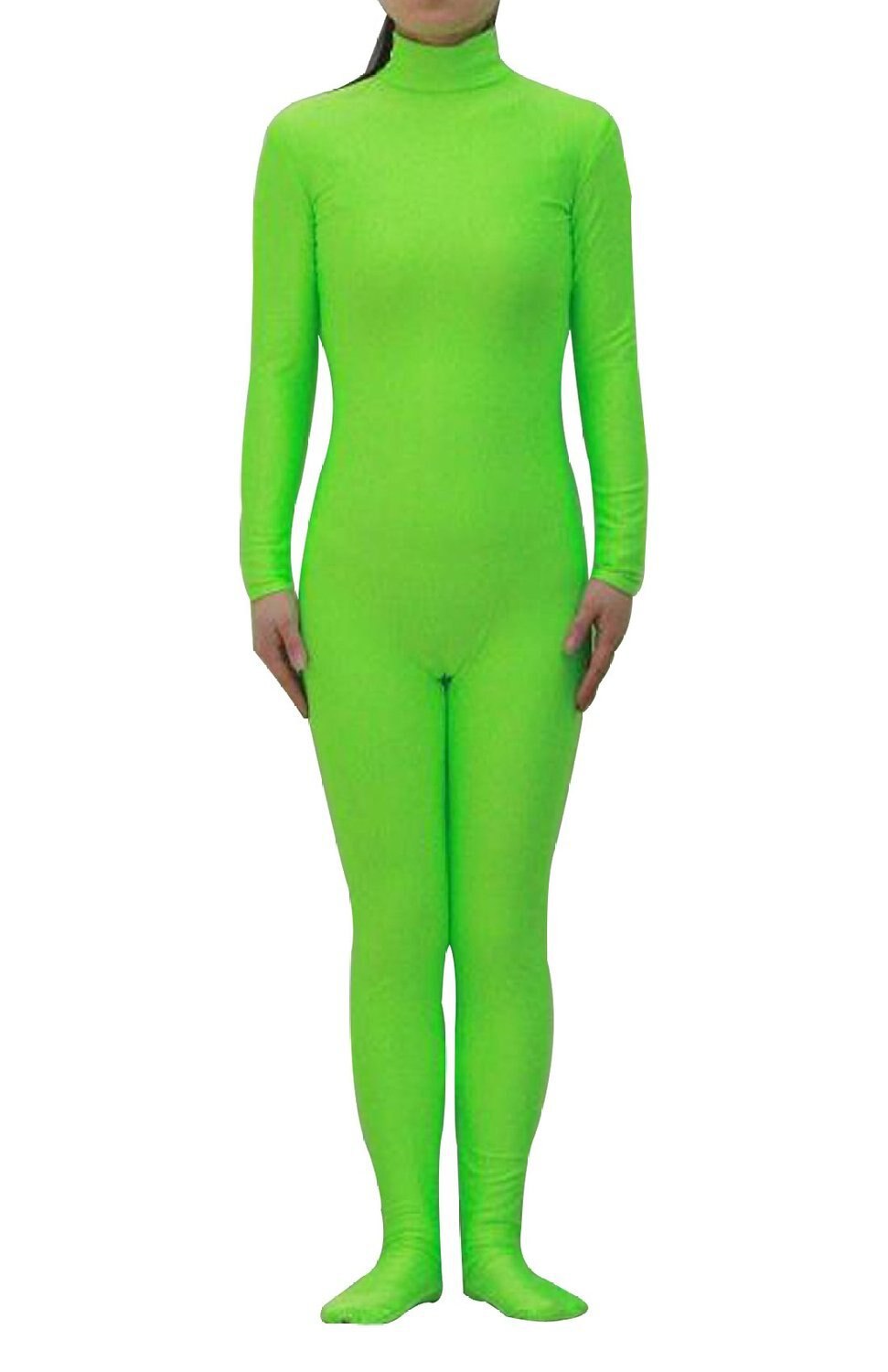 Groene Appel Kleur Sexy Unisex Skin Spandex Zentai Dancewear Catsuit Zonder Kap Halloween Party Cosplay Zentai Pak: Xl