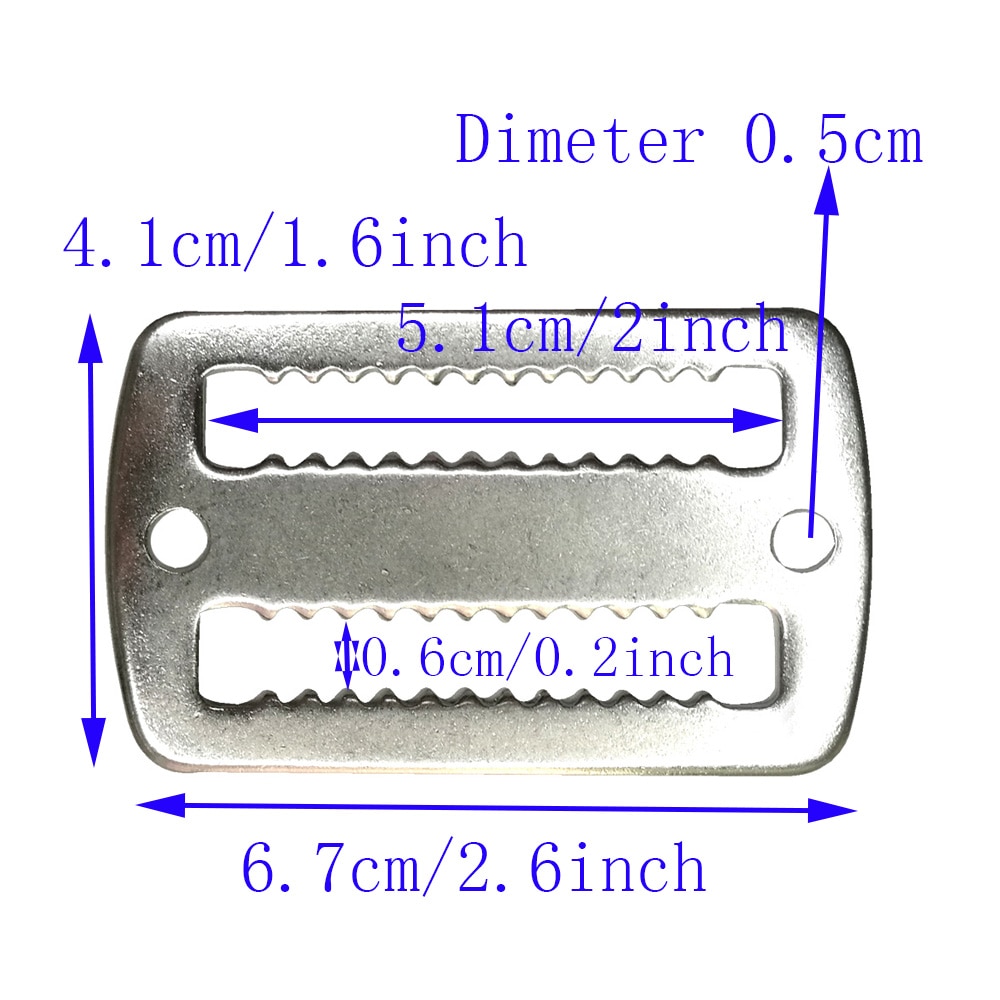 Scuba Diving stainless steel 3 bar weight retainer for 2 Inch Belt Slide Keeper Webbing Retainer Stopper