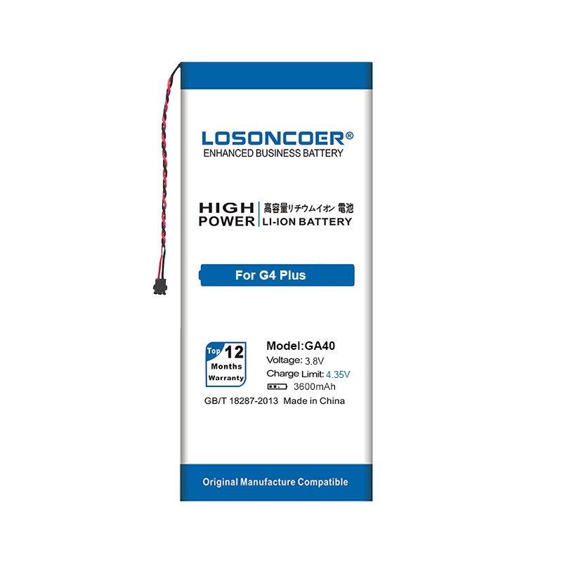 LOSONCOER GA40 Replacement Battery - 3600mAh Li-Polymer - For Motorola Moto G4 Plus XT1625 XT1622 XT1644 XT1643 XT1642 XT1640 XT1626