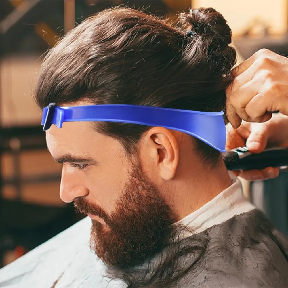 Justerbar hårklipning til hjemmet hjemmeklipning buet pandebånd silikone halsudskæring barberingsskabelon hårklipningsguide hårstyling
