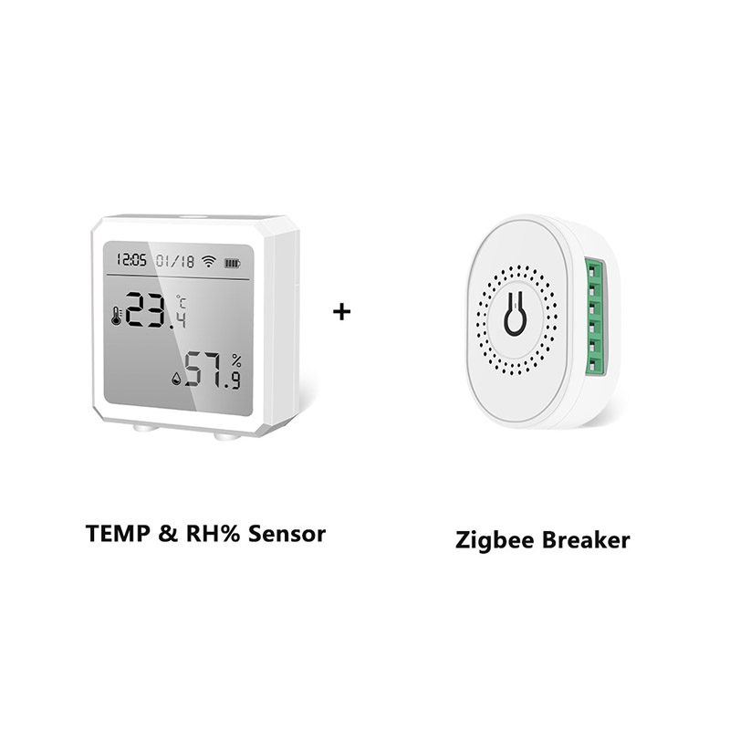 Smart WiFi Temperature Humidity Sensor Wireless Thermometer Hygrometer, Clock and Time Display Monitor with App Compatible Siri