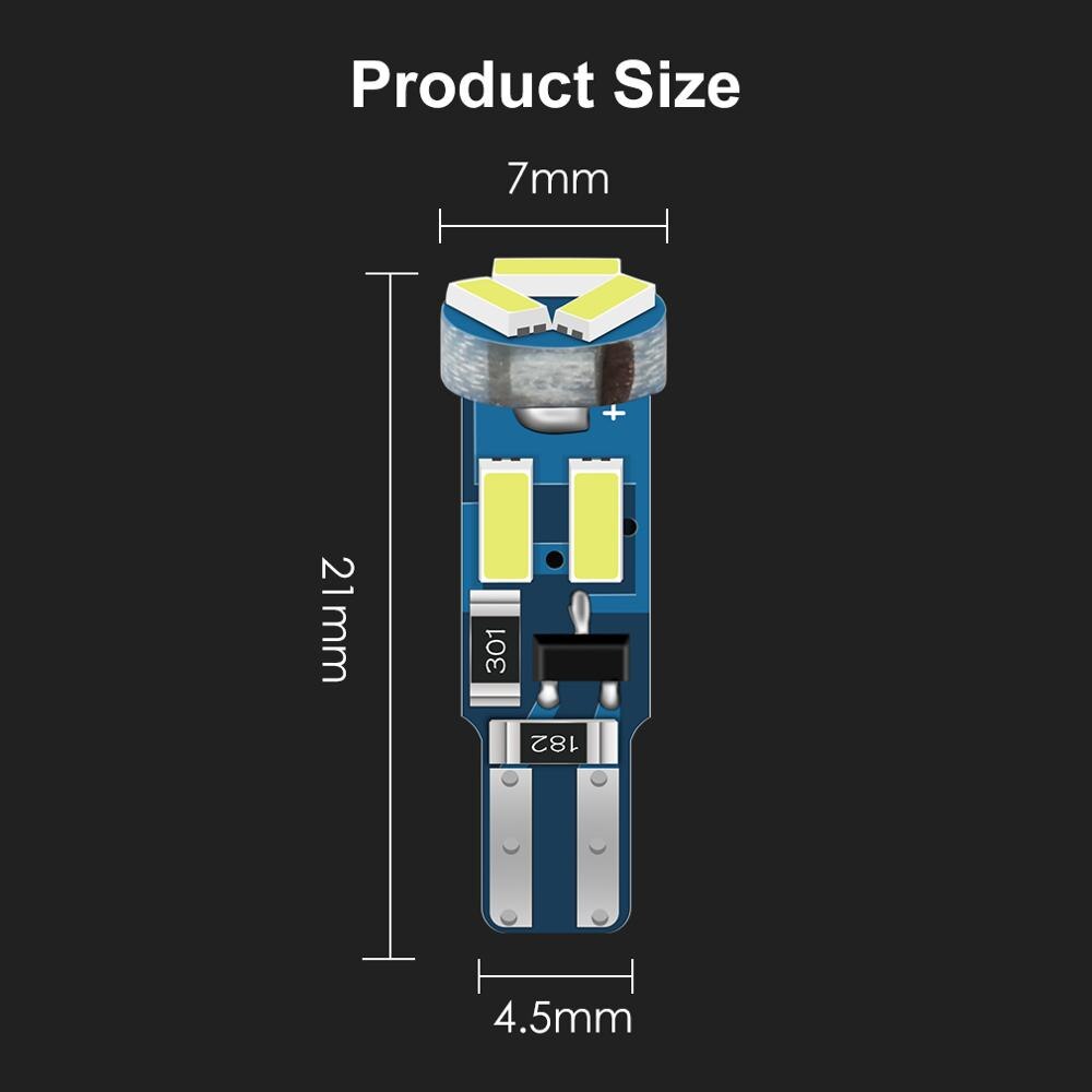 6Pcs T5 Led W3W W1.2W Auto Led Lamp Auto Dashboard Instrument Licht 7 Led Smd 4014 Wedge Led Light lamp Lamp Waarschuwing Indicator