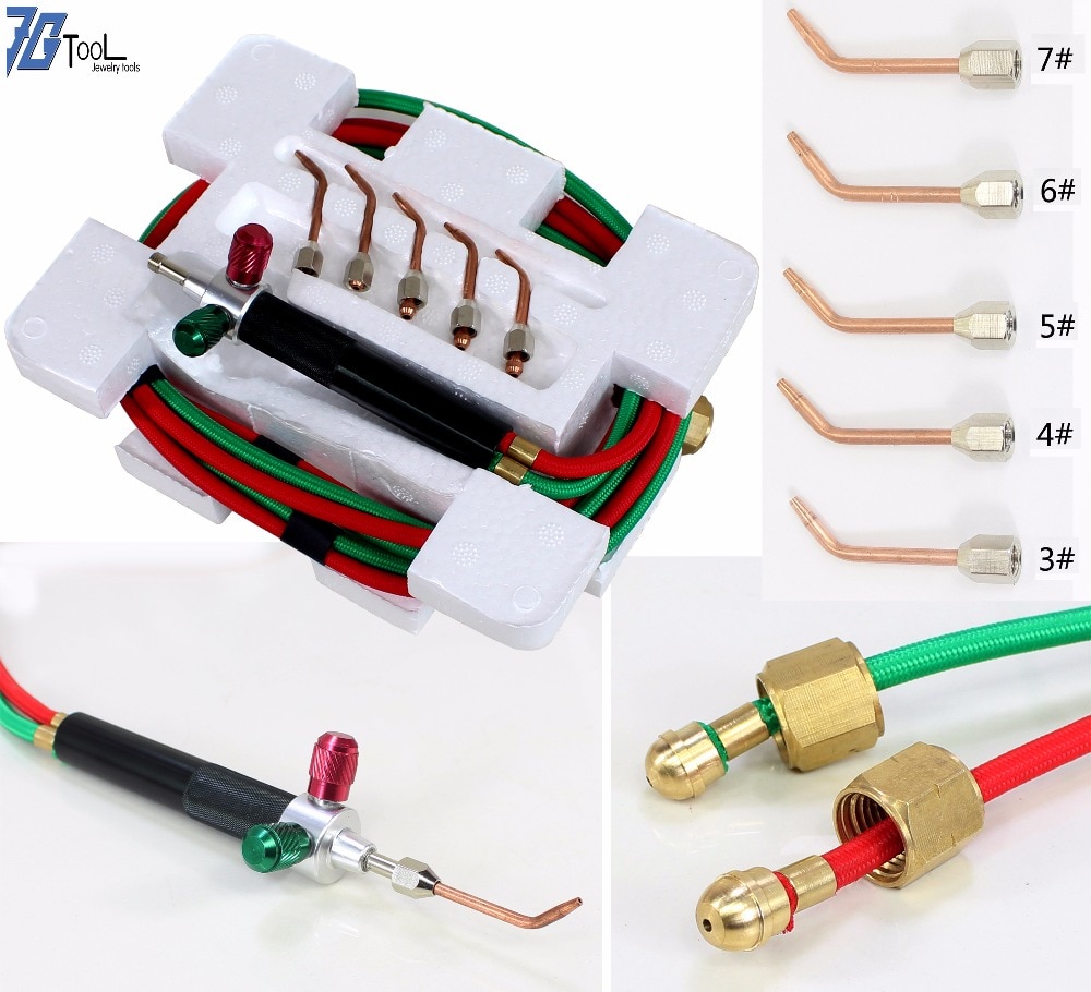 Soldering Cutting Torch Mini Welding Torch Little Smith Gas Torch Jewelry Tools 1 Set with 5 Tips