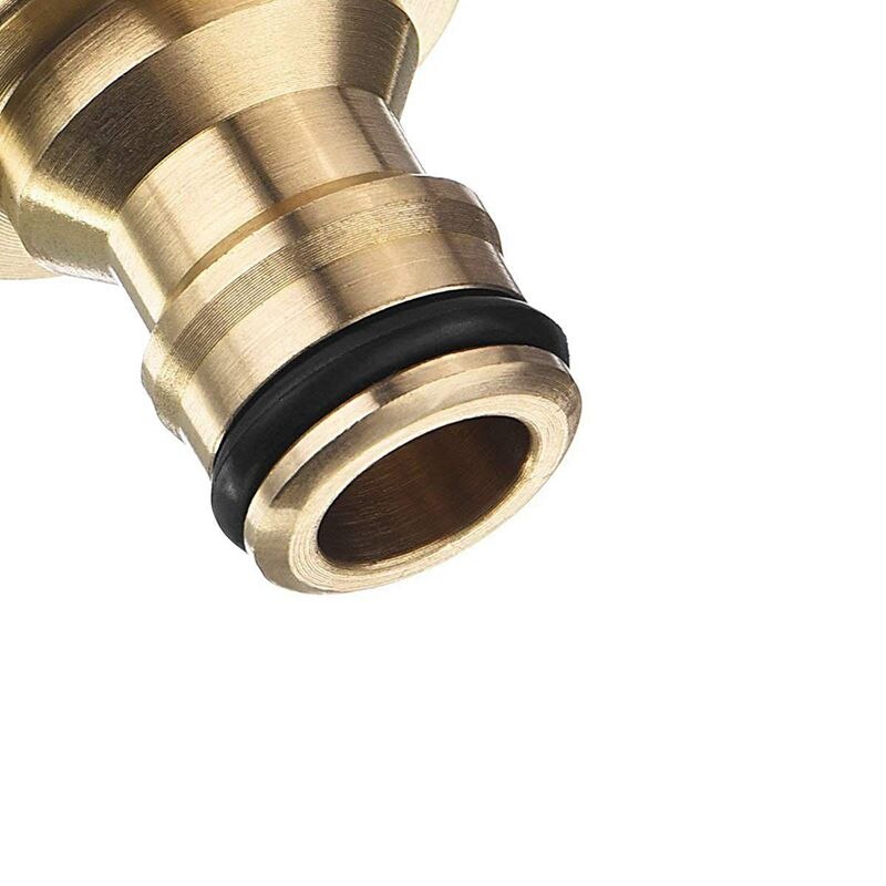 2 Pack 3/4-Inch Garden Hose Tap Connector Brass Garden Hosepipe Tap Connector Threaded Faucet Adapter