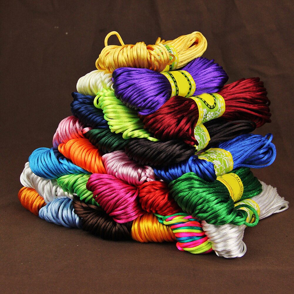 20M Nylon Braiding String Chinese Knot Cord Rattail Satin Braided String Jewelry findings Beading Rope for DIY crafts