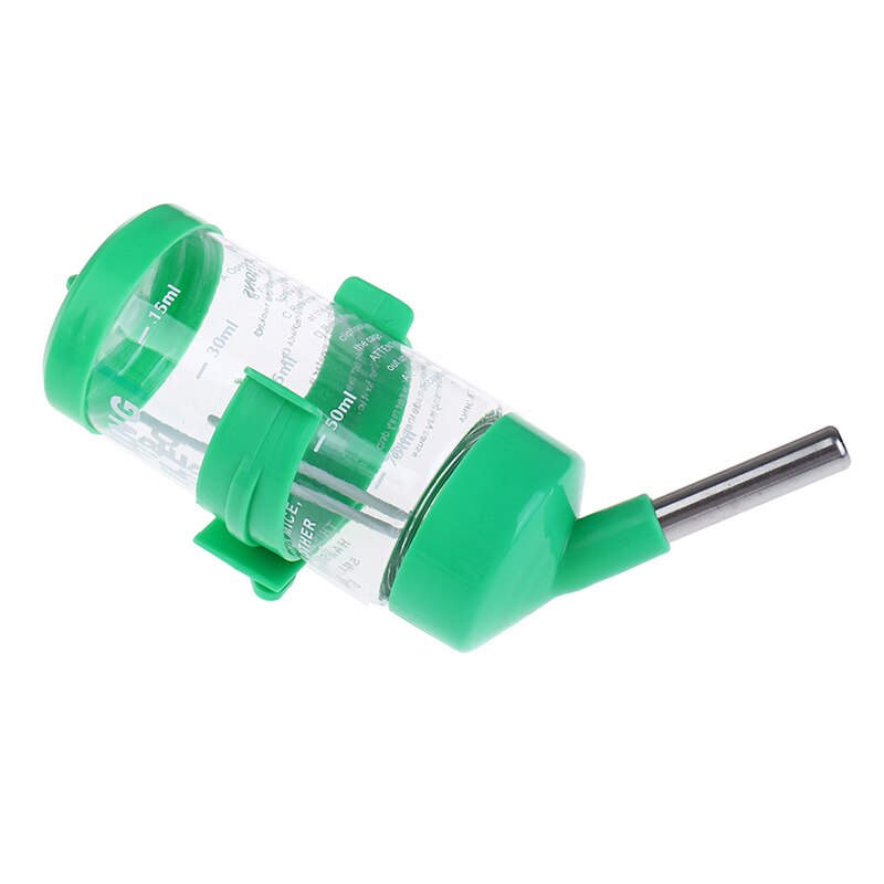 Hamster plástico bebedero agua botella de dispensador de colgando fuente de suministros para mascotas: Green