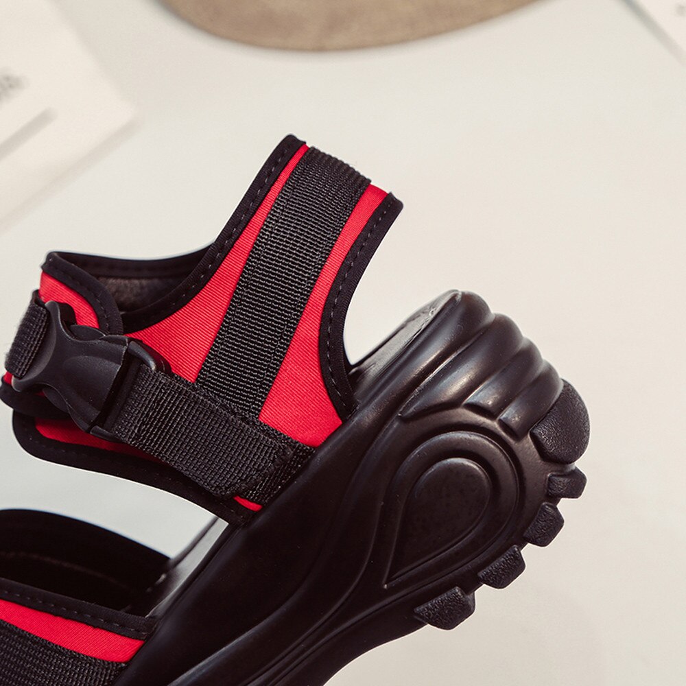 Sandali sportivi cinturino con fibbia scarpe estive da donna moda punta aperta piattaforma spessa zeppe sandalo moda gomma sandali Casual 2020