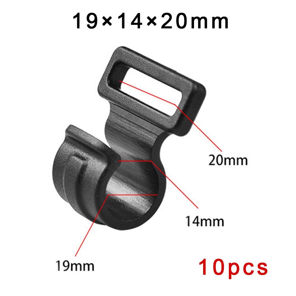 10 st 20mm tältkrokar camping husvagn förtält tältstång plast inner c clips s/m/l bärbar tältstång fäst krok: 19 20 14mm