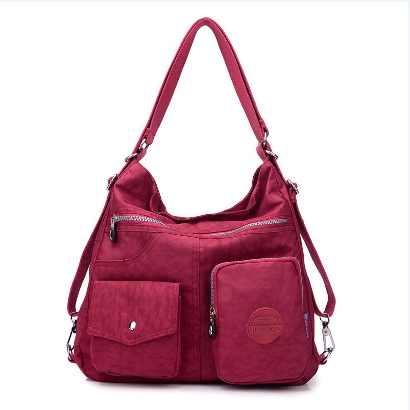 JINQIAOER-Bolso de mano de nailon para mujer, bandolera doble de , resistente al agua, de: Grape Purple