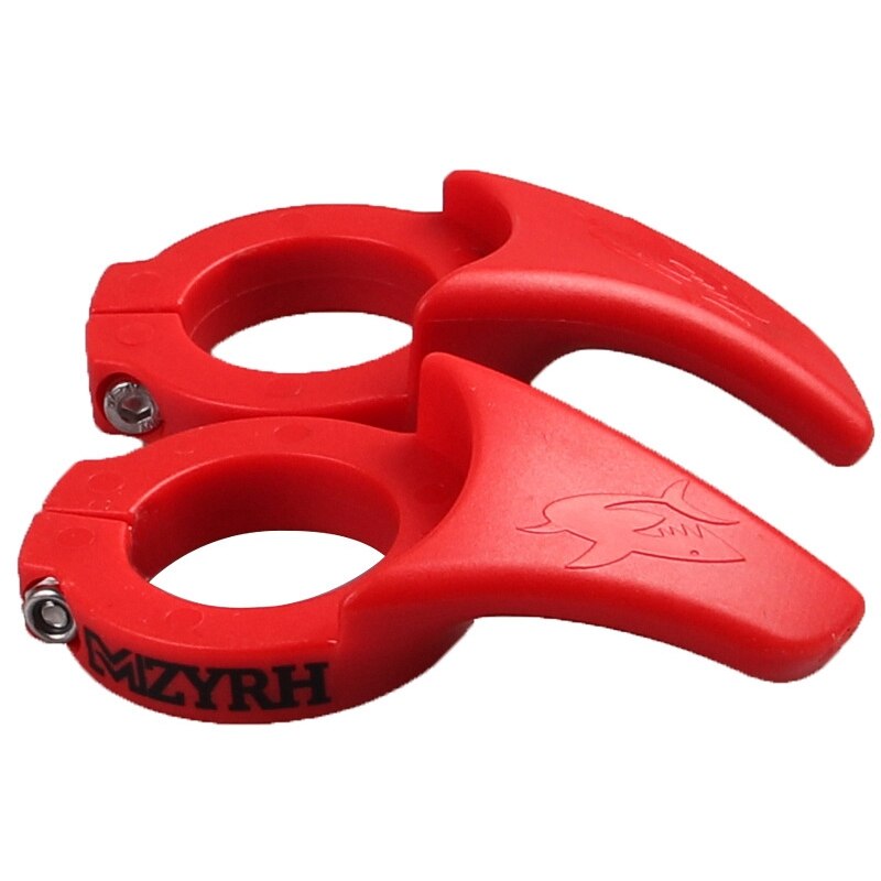 Fiets Adjunct Handvat Plastic Anti-Slip Secundaire Rest Stuur Bike Vice Handvat Lichtgewicht Fietsstuur Met Lock Ring: Rood