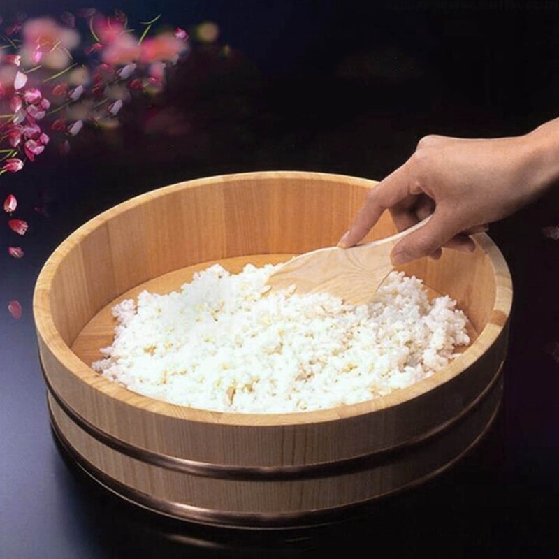 1Pcs 6 Maten Keuken Sushi Emmer Houten Koreaanse Bibimbap Emmer Sushi Kom Japanse Keuken Houten Emmer