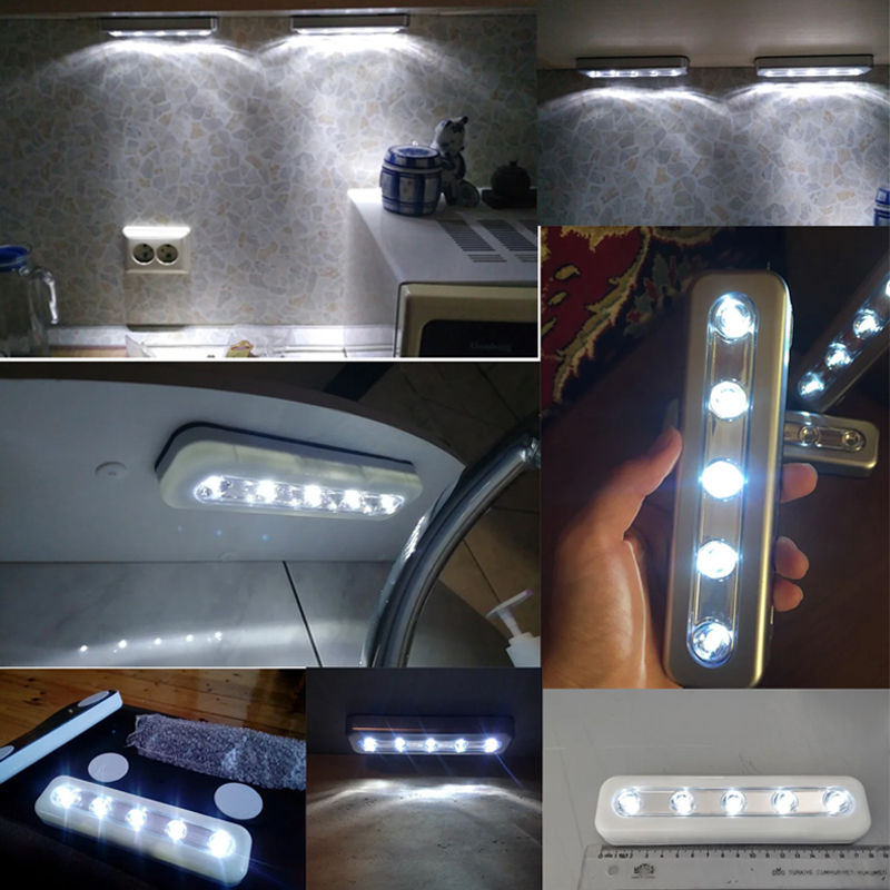 LED-kastlamp op batterijen, draadloos push-licht, magnetisch onder kast, kastverlichting voor keukengarderobe, slaapkamer, trap
