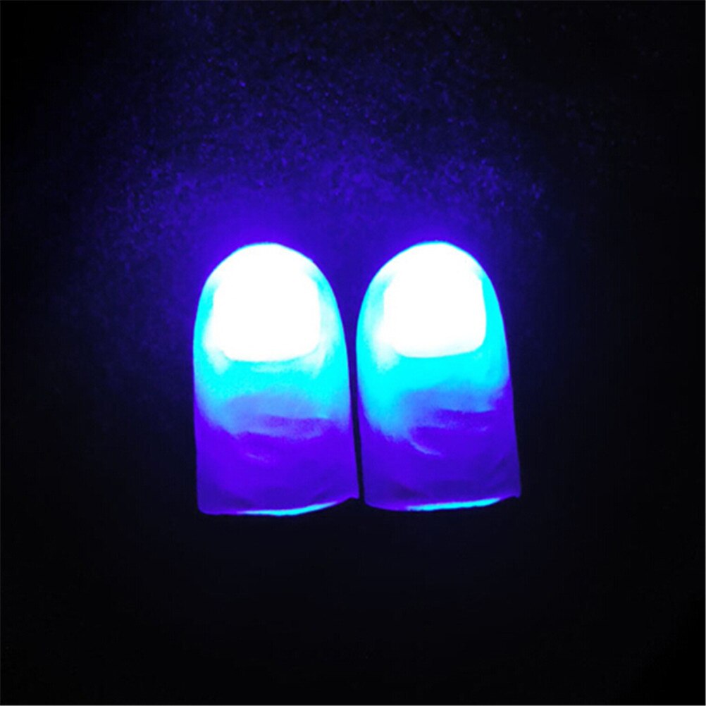 2Pcs Funny Novelty LED Light Flashing Fingers Kids Amazing Children Luminous Magic Trick Props Fantastic Glow Toys Random