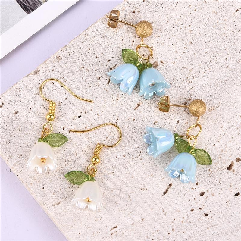 10/100 pz Perla Campana Orchidea Ciondolo Stereoscopico Foglia Fiore Adatto per Collana FAI DA TE Braccialetto Portachiavi Accessori di Gioielli