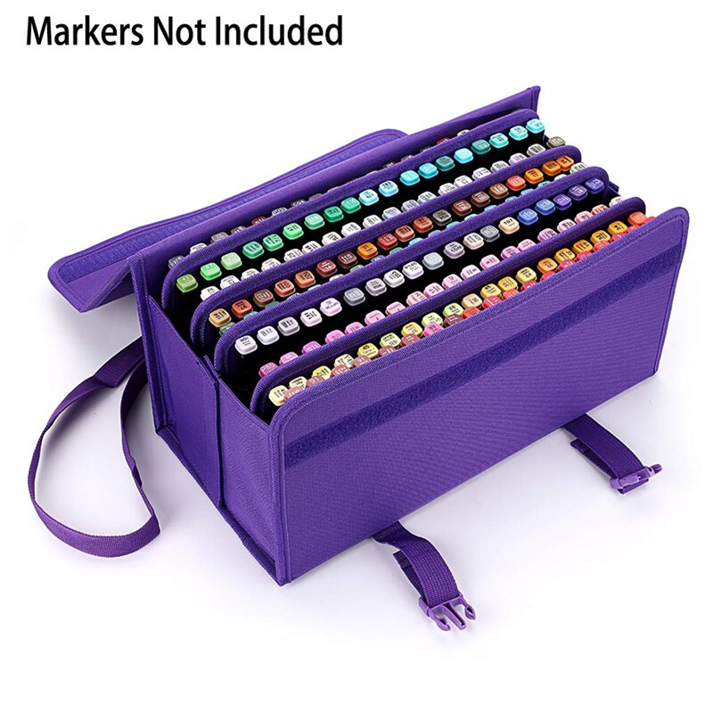 Olike 168 Slots Marker Case Organizer Houder Voor Primascolor En Copic Sketch Markers Droge Wissen Kleur Verf Markers: Paars