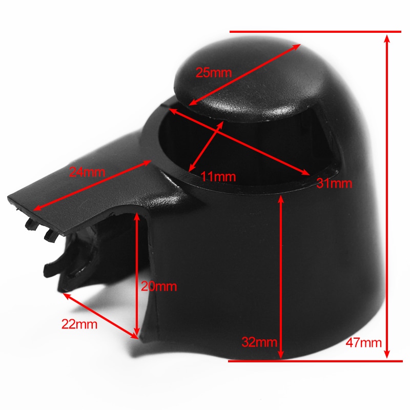 1pc svarta bakre torkarbricka arm blad kåpa för vw  mk5 golf passat caddy tiguan touran torkararm mutter lock lock
