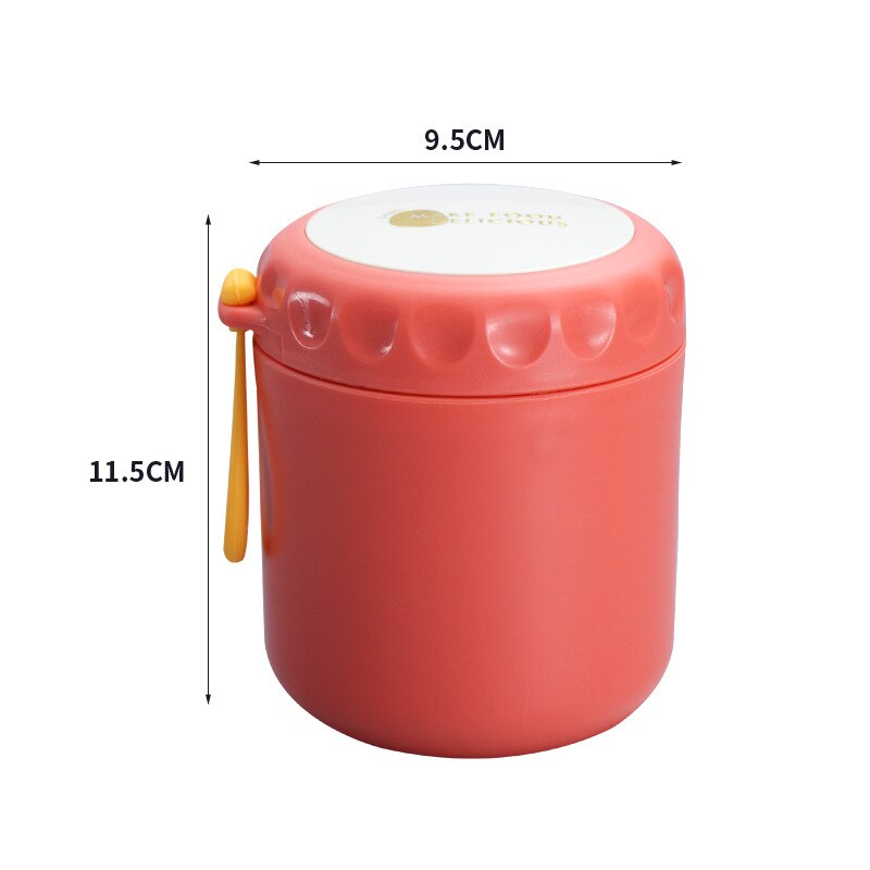 400Ml 304 Roestvrij Staal Thermische Fles Student Soep Pap Melk Ontbijt Cup Met Isolatie Zak: Red Plastic lining