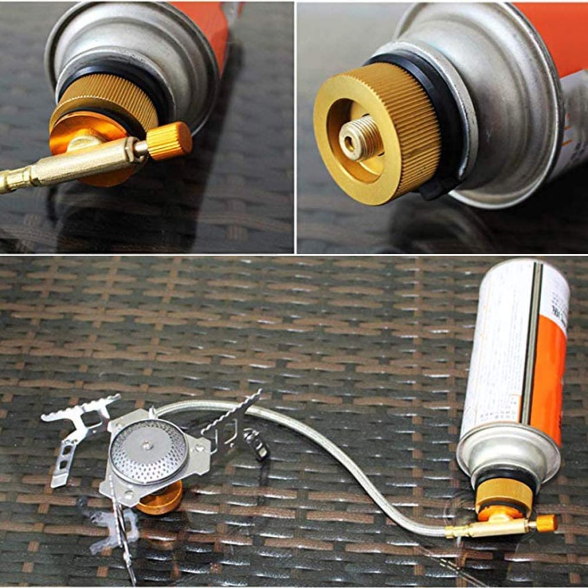 Outdoor Camping Stove Connector Long Tank To Flat Tank Gas Bottle Adaptor Burner Conversion Head Durable Gas Tank Bottle Adaptor