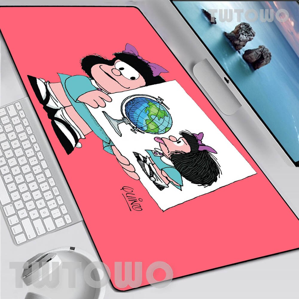 Mafalda nowy duży rozmiar podkładka pod mysz antypoślizgowa kreskówka naturalna guma sztuka Anime podkładka pod mysz główna podkładka pod mysz podkładka pod mysz podkładka pod mysz: 6 / Size 800x300x2 mm