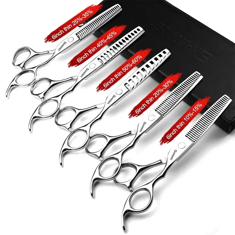 Cortapelos profesionales y auténticos, juego de corte de dientes planos, peluquería exclusiva con tijeras y cortapelos: Blanco