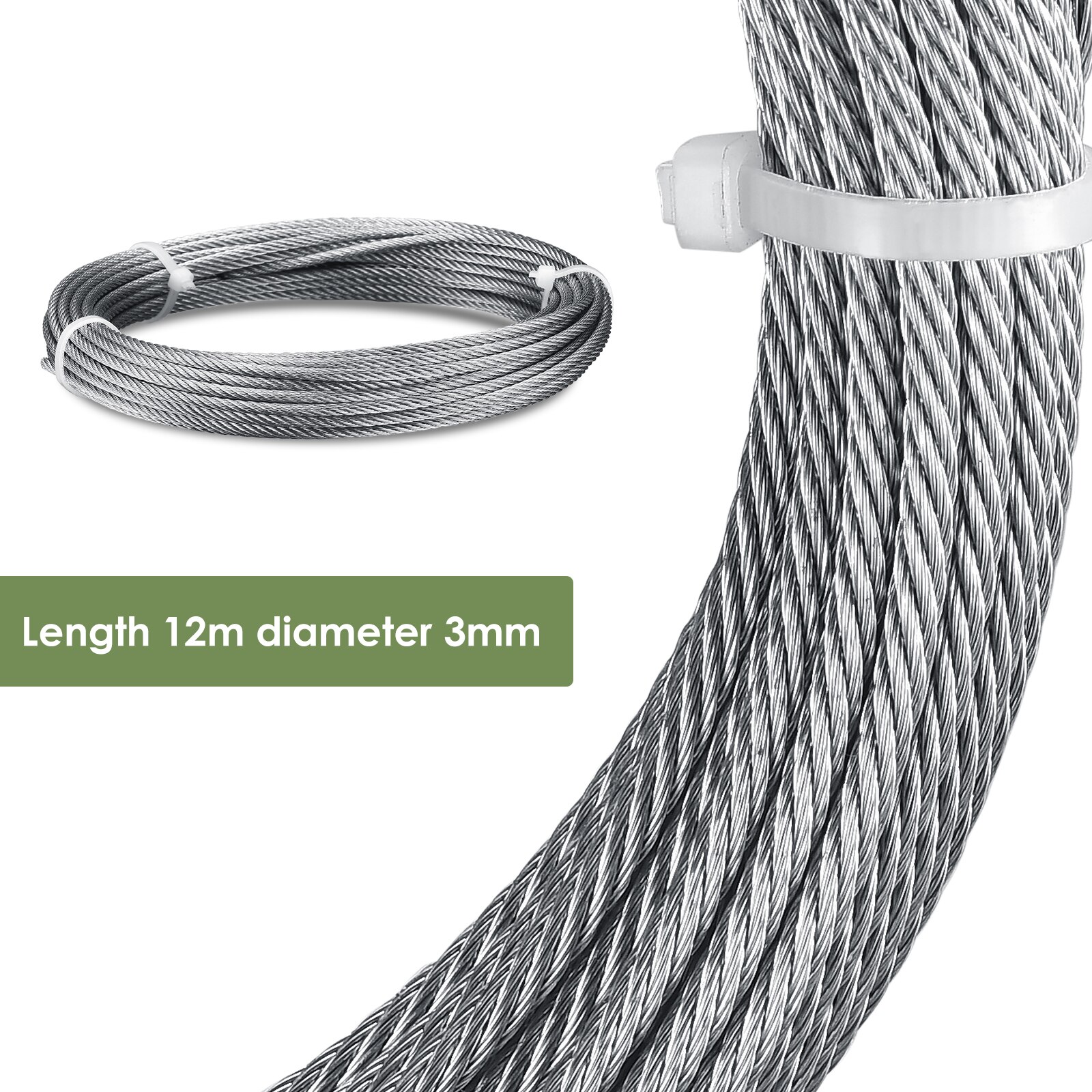 Edelstahl Spalier für Klettern Pflanzen, Professionelle System mit Wand Klammern und 3 mm Stahl Kabel 8 Halter, 12 m Seil)