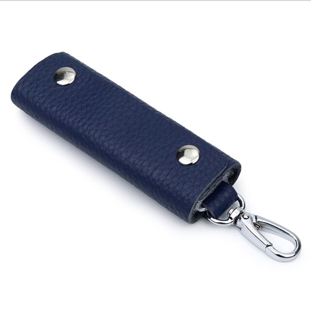 1 Pc Lederen Huishoudster Houders Auto Sleutelhanger Key Holder Bag Case Unisex Wallet Cover Eenvoudige Effen Kleur Opbergtas: Blue