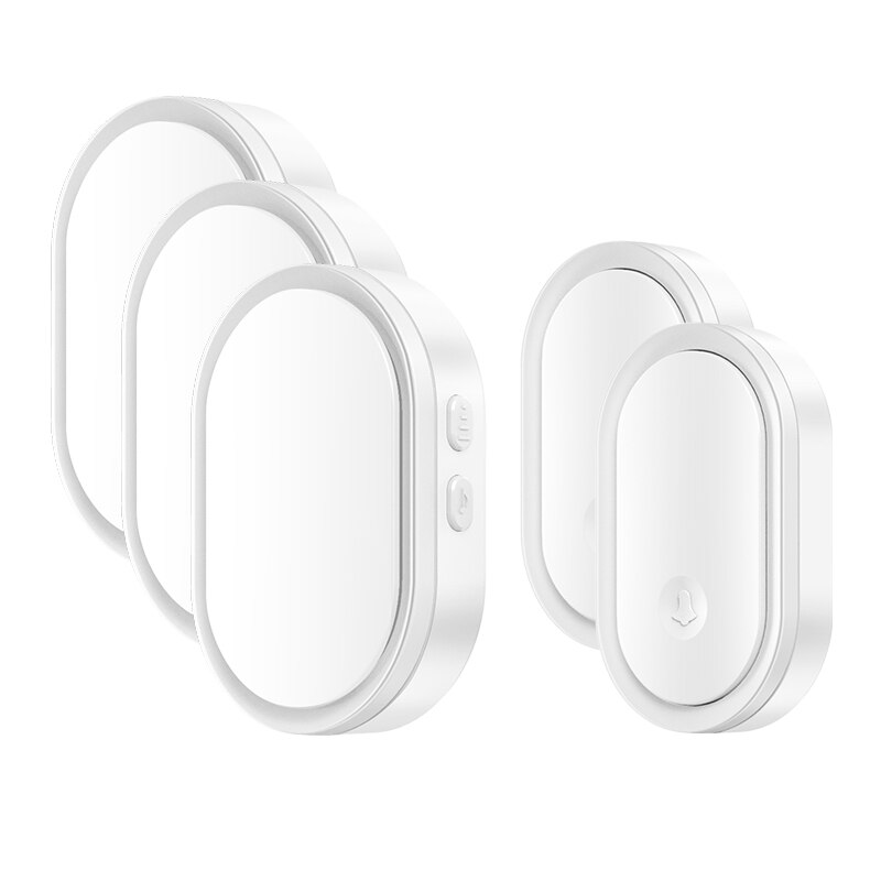 CACAZI Smart Wireless Doorbell Waterproof Touch Button 2 Button 3 Receiver 300M Range Home Security Door Call Bell 36 Ring: white 2x3 / UK