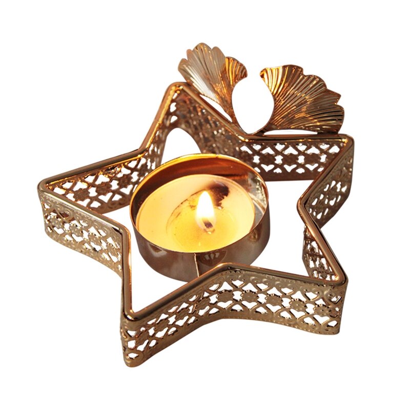 Portavelas de hierro árabe Eid Mubarak, soporte de Metal, Luna, estrella, vela,: J