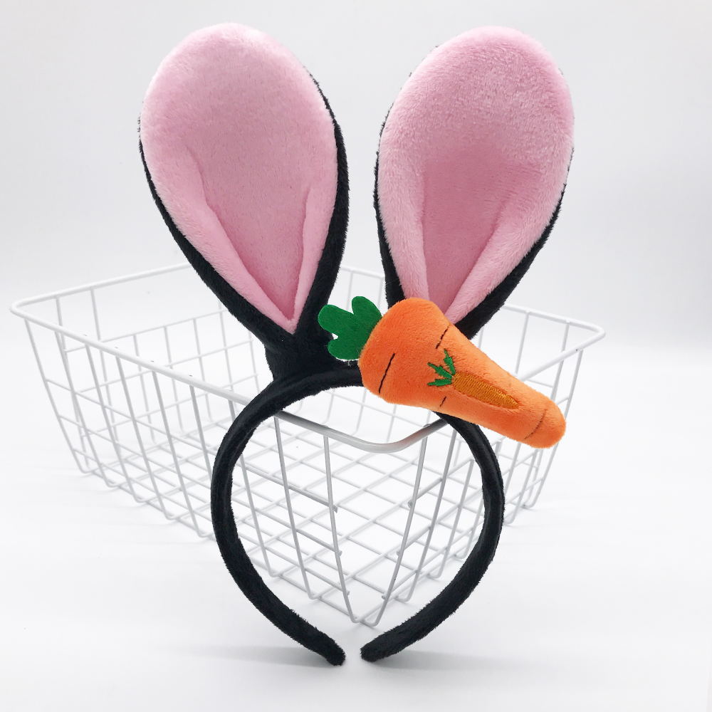 Diadema con Orejas de conejo de Pascua, aro para el pelo con Orejas de conejo de peluche, decoraciones para , diademas para adultos de Pascua, suministros para de Cosplay para niñas: plum