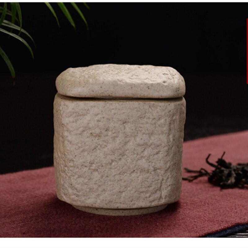 Mini caja de té creativa de cerámica gruesa, caja de té pequeña de cerámica para el hogar, Mini frasco de hojas de té sellado de viaje
