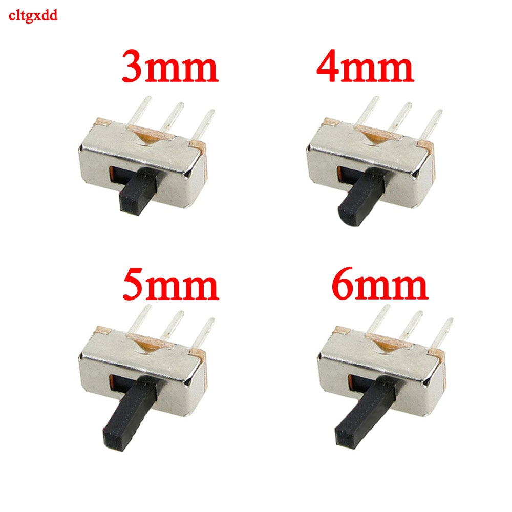 20Pcs Ss12d00 Mini Schuifschakelaar 3Pin Schuifschakelaar 1P2T 2 Positie Schakelaar Handvat Lengte: 3Mm/4Mm/5Mm/