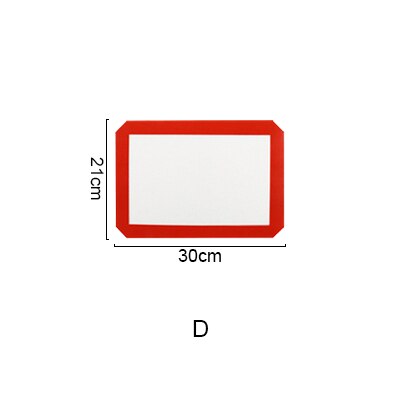 Non-stick Siliconen Bakken Matten Cookie Pad Rolling Deeg Mat Hittebestendig Glasvezel Slagmensen Meel Fondant: 21CM  30CM