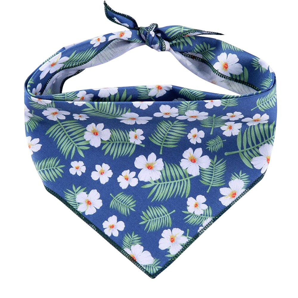 Bandana en coton doux pour chien, grand foulard imprimé à la , accessoire pour chiot, chaton, petit, moyen gabarit, chat: Deep Blue / S