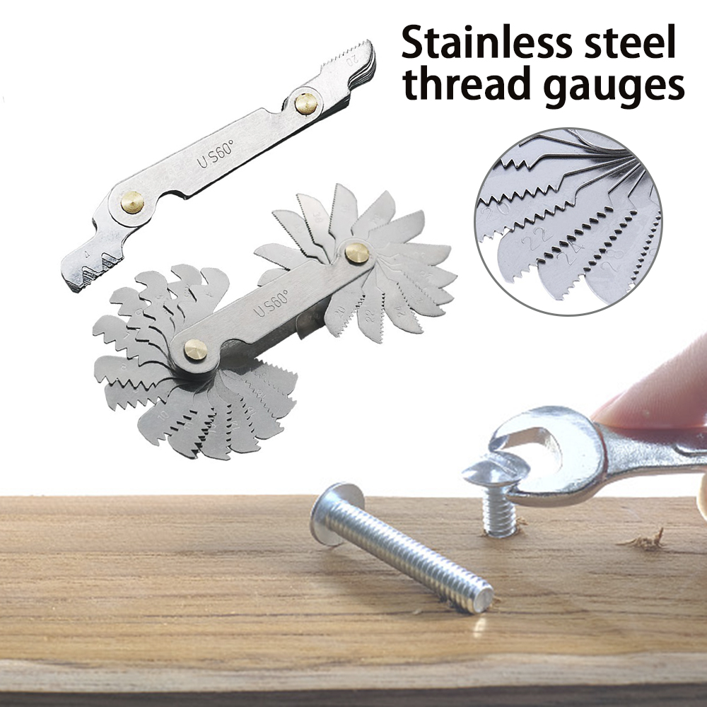 Screw Pitch Gauges Metric Inch Thread Plug Gear Tooth Measuring Carbon Steel Center Measurement 55 Degree​ Thread Gauge